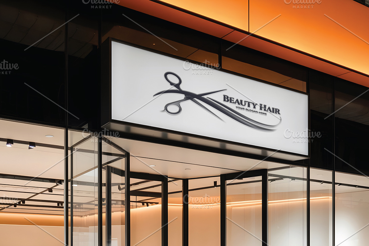 Hair Saloon Shop Logo Template, a Branding & Logo Template by FusionadCreates (Photo 1 of 5)