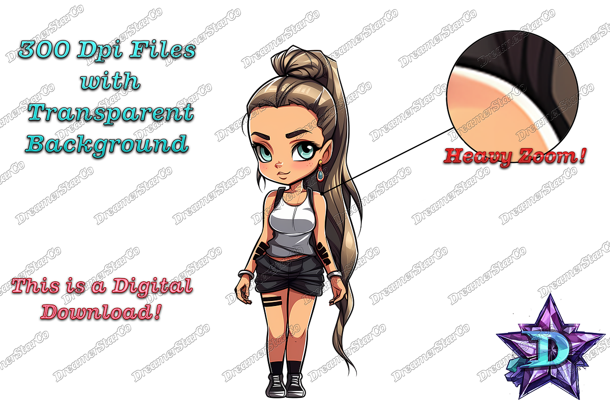 Cute Ponytail Girls Clipart, an Object Graphic by DreamerStarCo (Photo 4 of 7)
