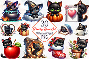 Peeking Black Cat Clipart, an Illustration by RobertsArt (Thumbnail 1 of 7)