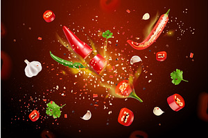 Realistic hot chili pepper. Red, a Food Illustration by Stock-Smart-Start