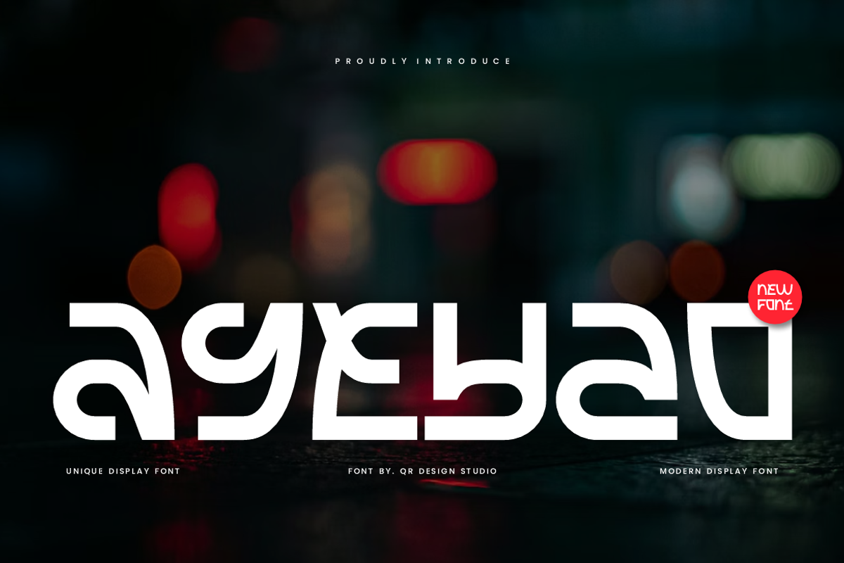 Ageyzo - Unique Font, a Sans Serif Font by QR Design Studio (Photo 1 of 7)