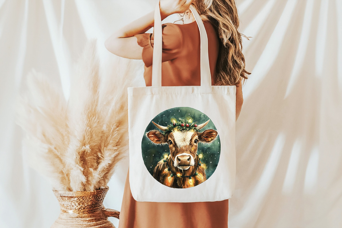 Christmas Highland Cow Clipart Bundl, an Illustration by Libby Wishes (Photo 7 of 7)