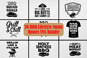 20 BBQ Lifestyle Funny Quotes Bundle, a Food Illustration by Artivon (Thumbnail 1 of 4)