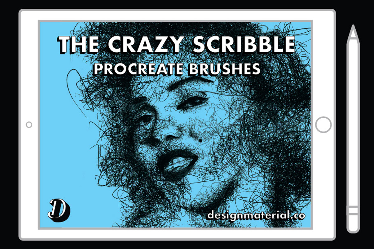 Scribble Brushes For Procreate, a Brush Add-On by Design Material Co. (Photo 1 of 7)