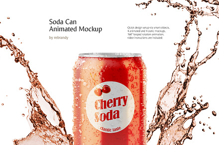 Soda Can Animated Mockup, a Cups & Container Mockup by rebrandy