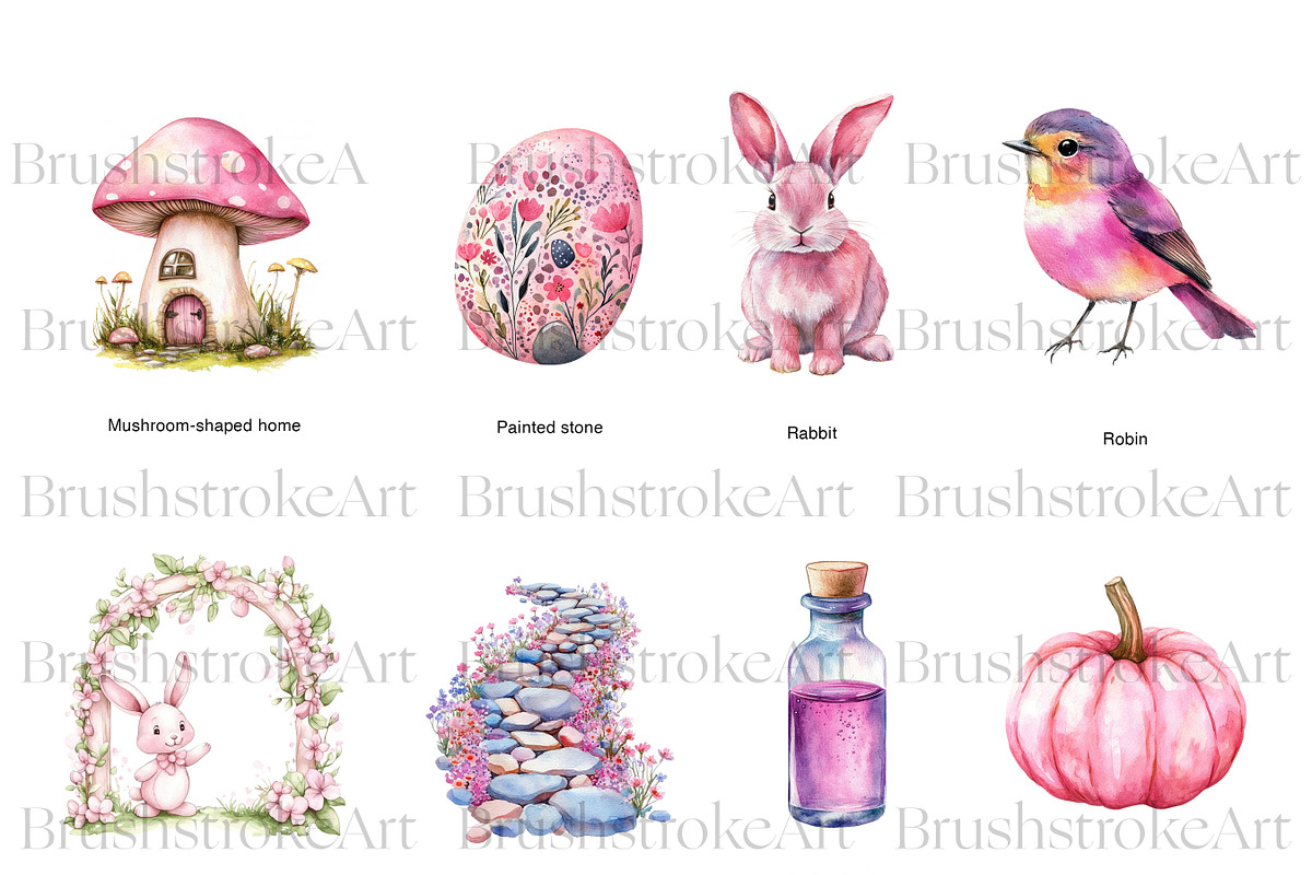 Pink Fairy Clipart, Watercolor Fairy, a Decorative Illustration by BrushstrokeArtGB (Photo 4 of 9)