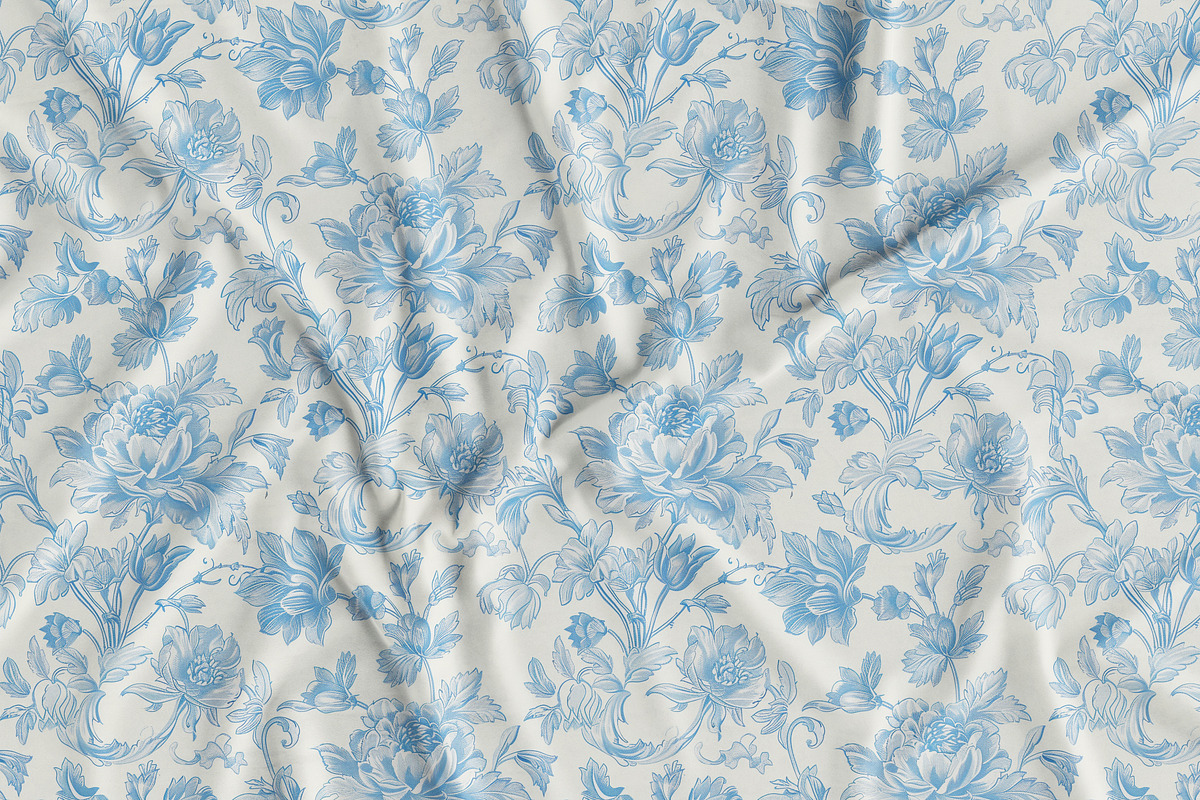 Floral Toile Print Design Patterns, a Pattern Graphic by Olya Creative (Photo 21 of 29)