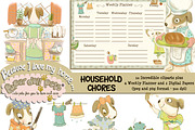 Household Chores- Clipart & Planner, a Decorative Illustration by Paper Doll Pets (Thumbnail 1 of 6)