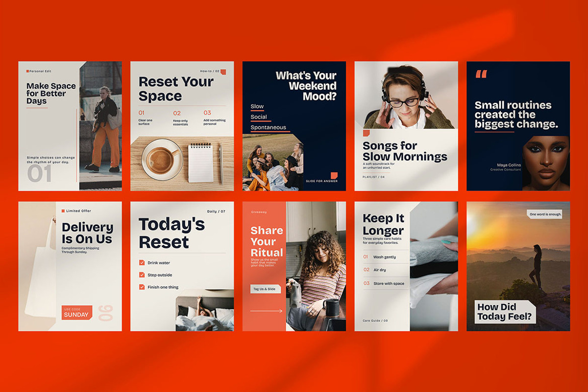 Cozy Editorial Instagram Templates, a Social Media Template by Pitchlook.Studio (Photo 2 of 3)