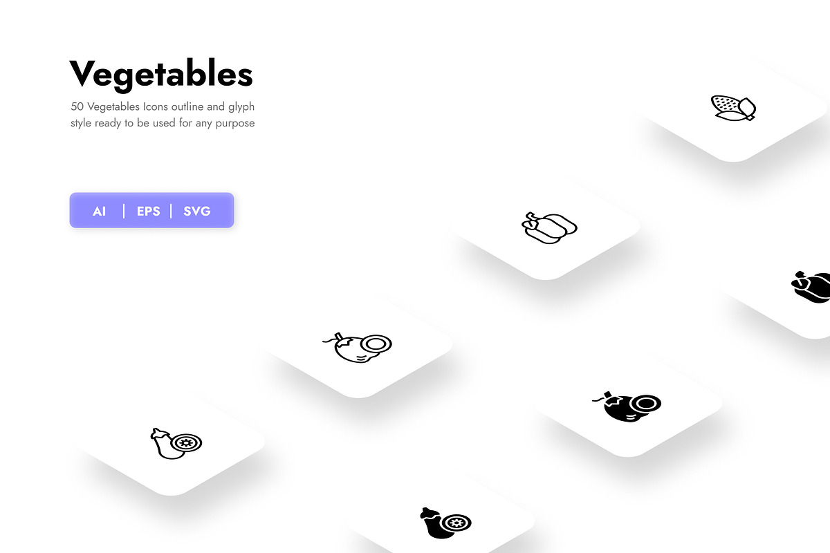 Vegetables Icons, a Duotone Icon by HacaStudio (Photo 3 of 3)
