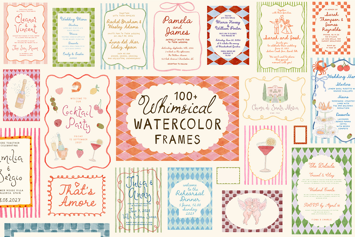 Whimsical Watercolor Frames Bundle, an Object Graphic by Ayya Studio (Photo 1 of 14)