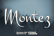 Montez Pro, a Script Font by Stiggy & Sands (Thumbnail 1 of 5)