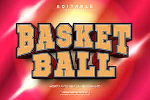 Basket Ball 3D Editable Text Effect