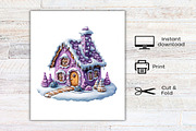Watercolor Purple Christmas Clipart, an Illustration by Canvas Craft (Thumbnail 2 of 7)