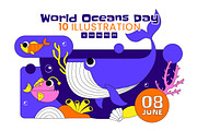 10 World Ocean Day Illustration, an Animal Illustration by denayunebgt (Thumbnail 1 of 4)