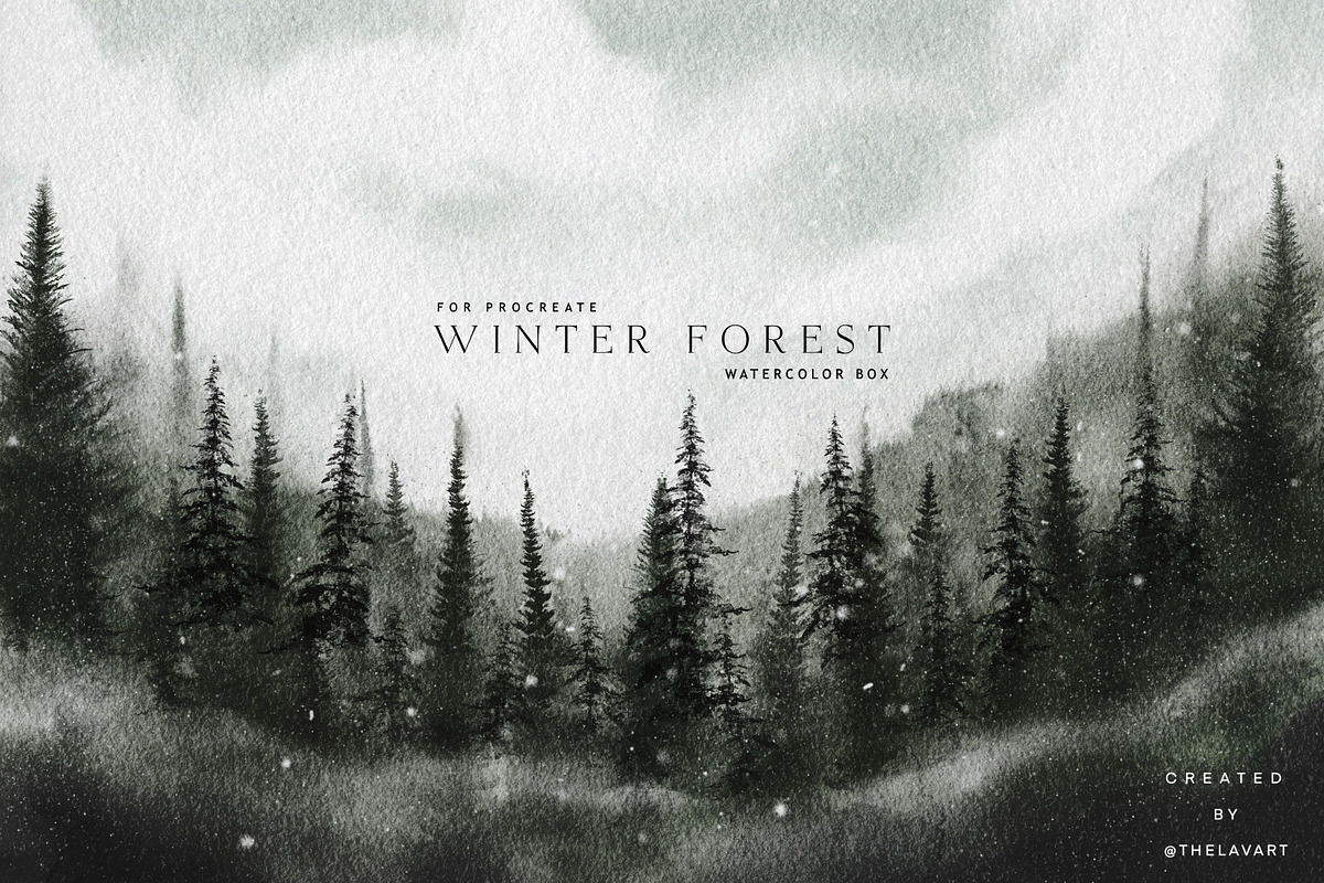 Winter Forest Box for Procreate, a Brush Add-On by Liquid Amethyst Art (Photo 13 of 13)
