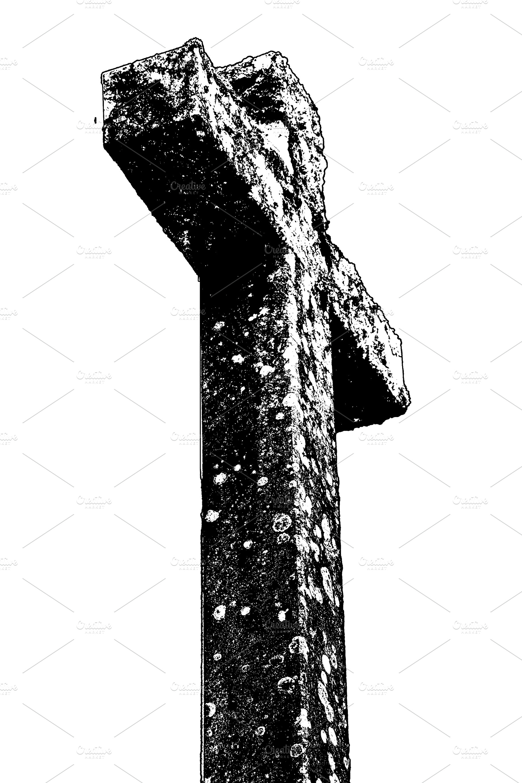 Antique stone christian cross isolated graphic, an Arts & Entertainment Photo by DanFLCreativo