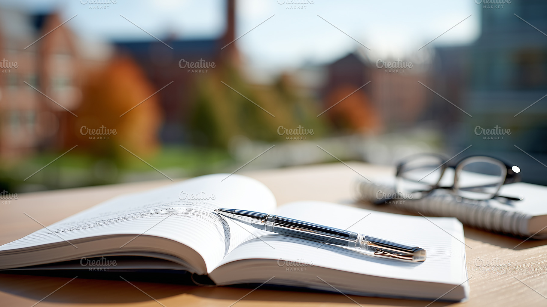 Open notebook with pen and glasses, a School & Education Photo by MistyDay