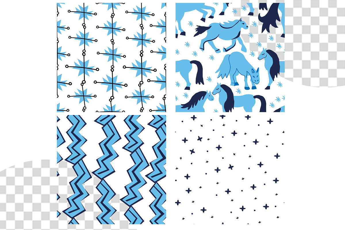 Christmas horse pattern eps, a Pattern Graphic by Lucyinyourheart (Photo 5 of 10)