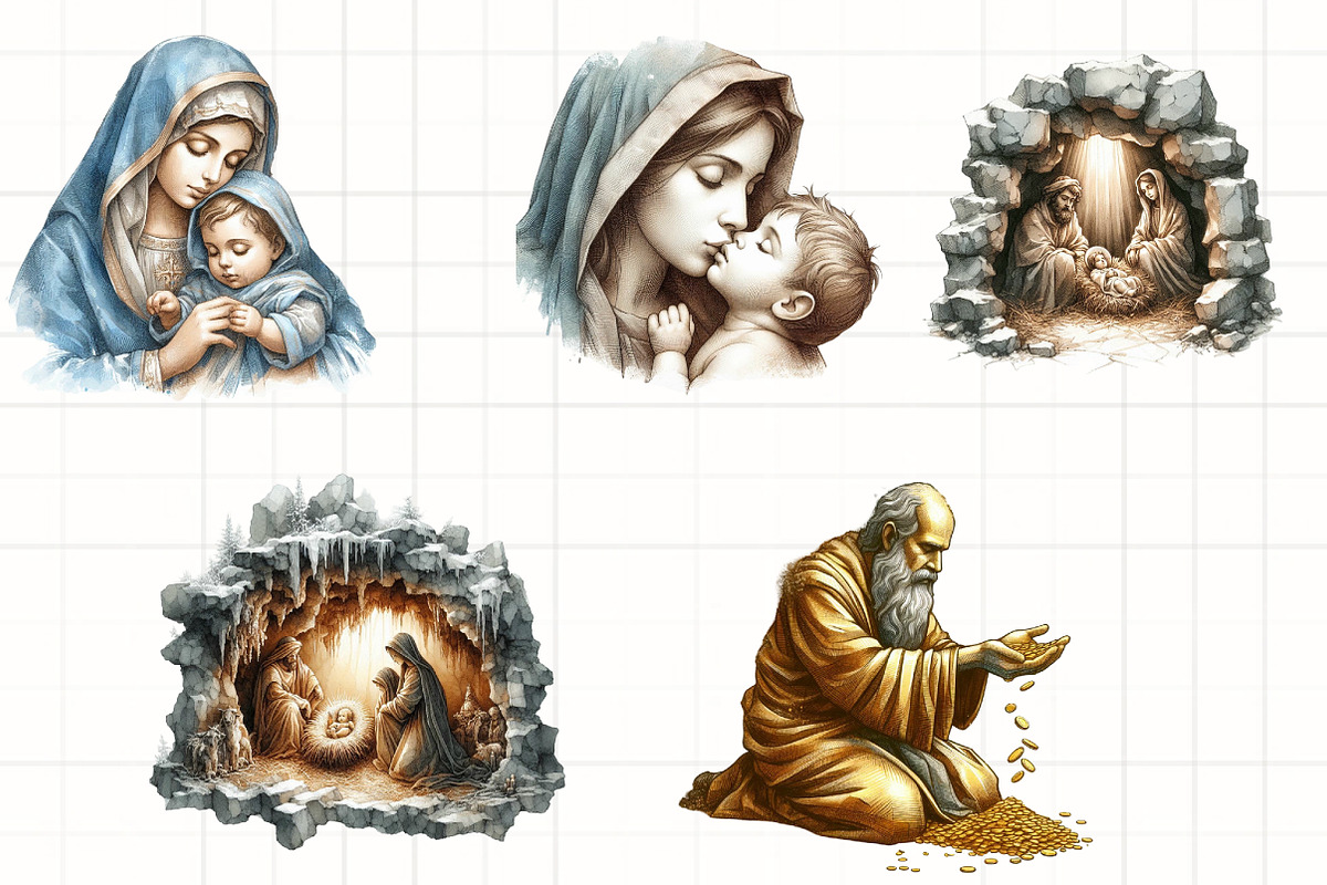 Christmas Nativity Sublimation Clipa, an Illustration by CrexoraLab (Photo 3 of 5)