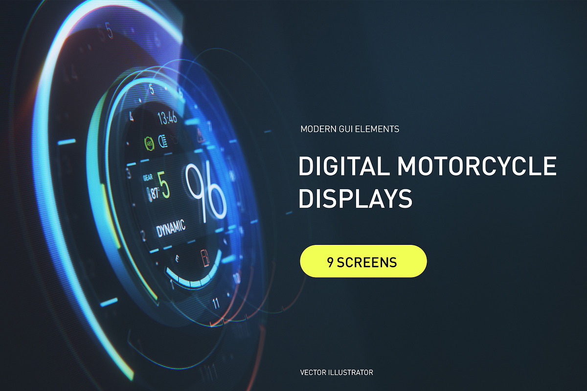 MODERN MOTO DASHBOARDS  GUI PACK, an Object Graphic by TITO