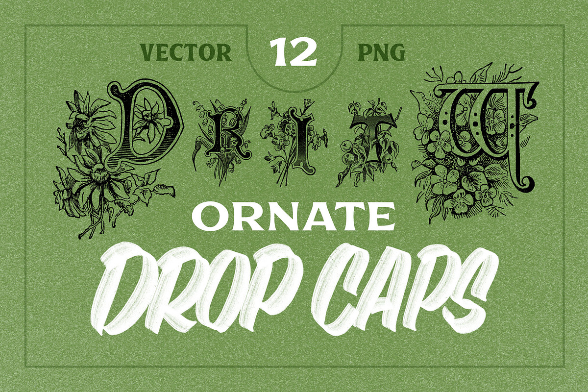 Vintage Ornate Drop Caps, an Object Graphic by Wes Franklin (Photo 1 of 3)