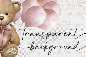 Teddy Bear Watercolor Clipart