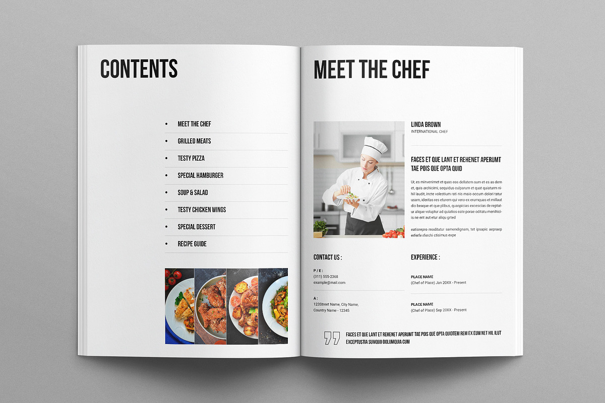 Minimal Cookbook Recipes Book, a Brochure Template by E-Type (Photo 2 of 7)