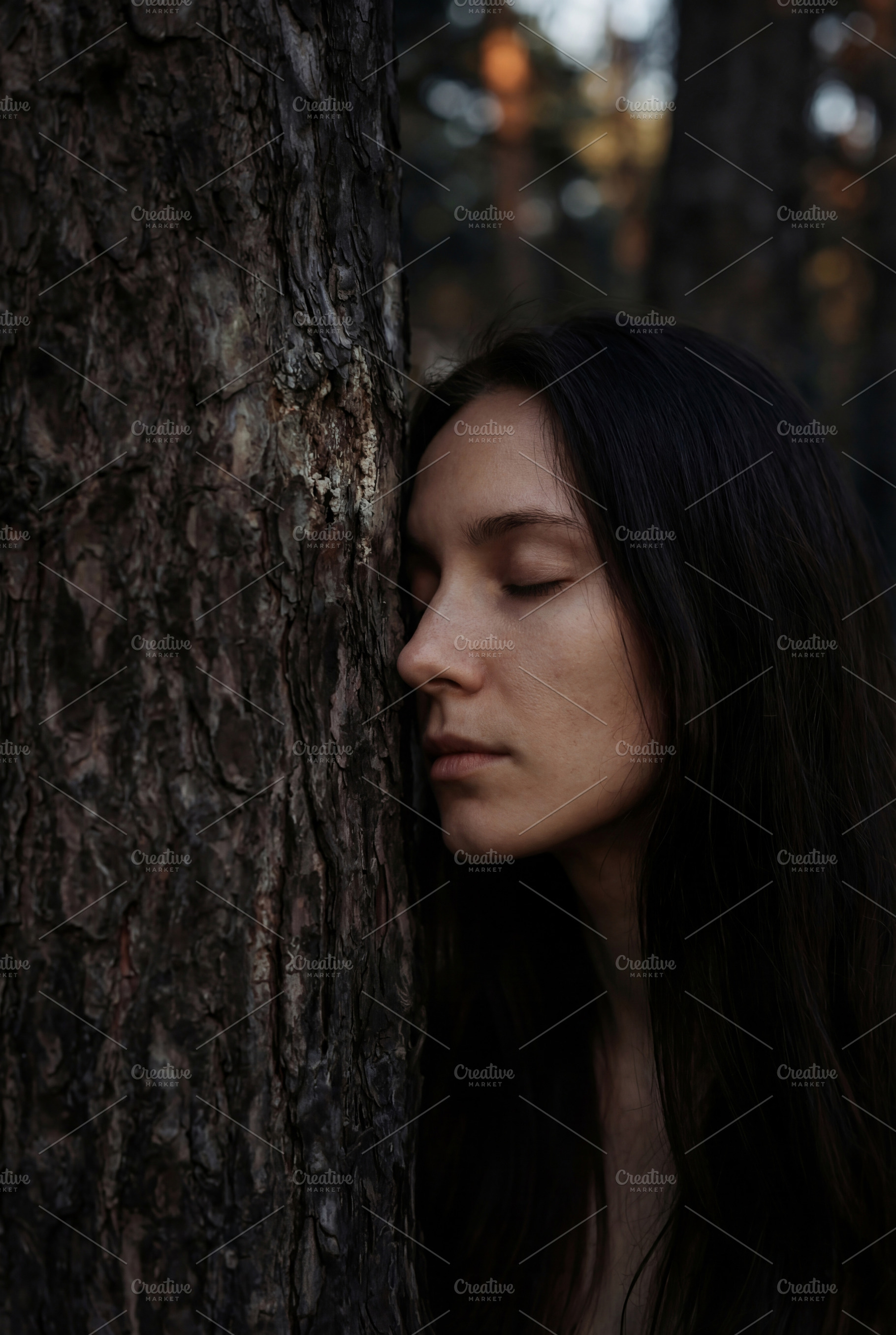 Woman & Serene Forest Connection, a Nature Photo by Virgo Studio