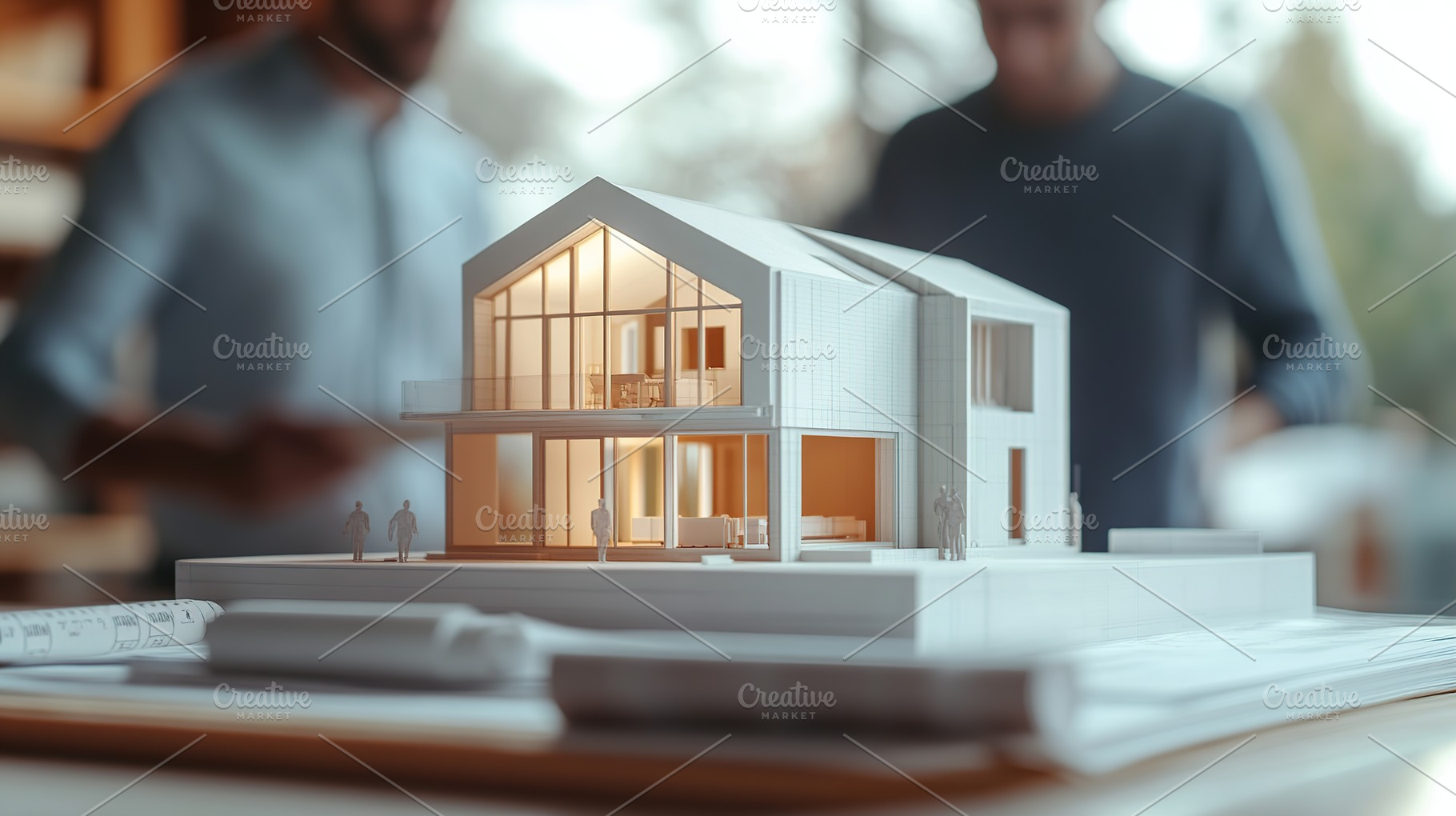 Architecture team working on house model building, an Architecture Photo by AlyaAnd