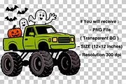 Monster Truck Halloween PNG, a Graphic by Clipart Bloom (Thumbnail 2 of 2)