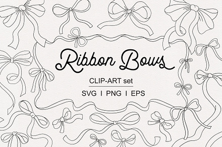 Bows and Ribbon Frames clipart set