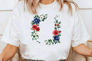 Patriotic Floral Corners Clipart, a Seasonal Illustration by Designworld (Thumbnail 8 of 11)