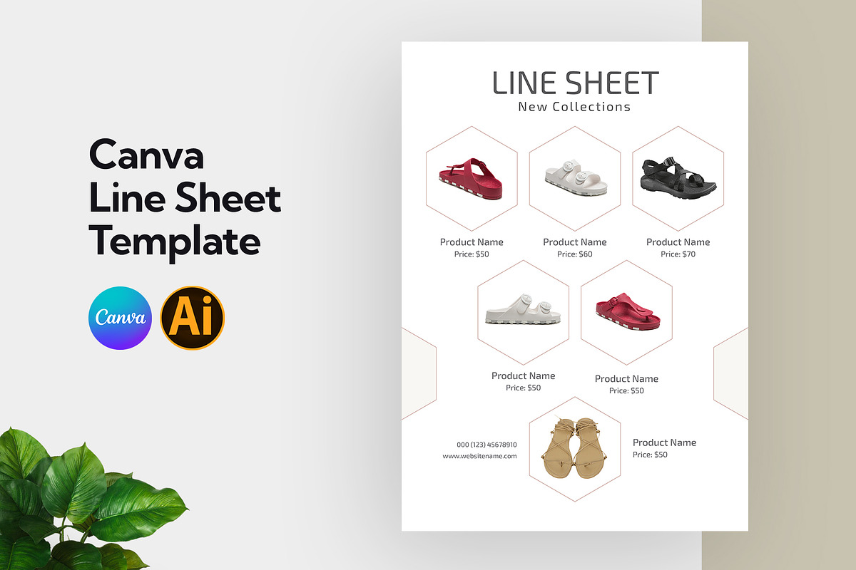 Line Sheet Template Canva, a Stationery Template by Pixelpick (Photo 2 of 3)
