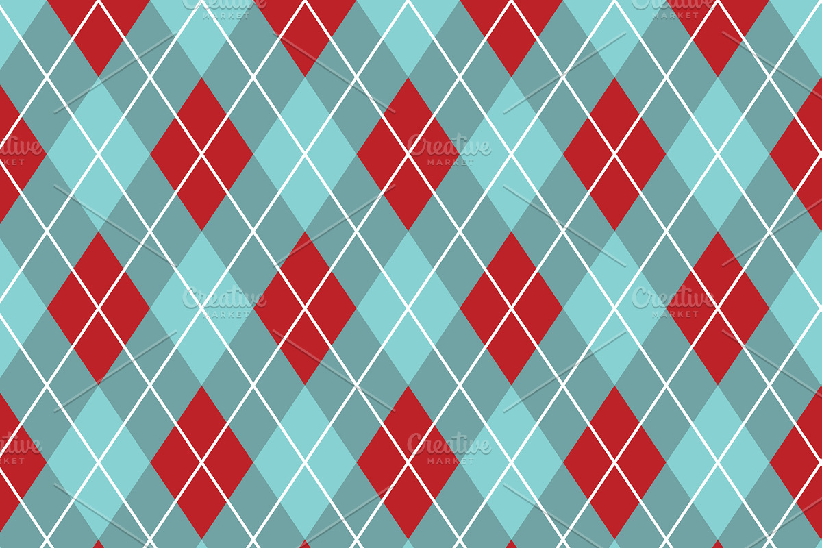 Aqua Red Chevron, Argyle & Polka Dot preview 3