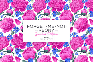 Pattern "Peonies Forget-Me-Not"