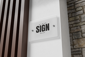 Square Acrylic Wall Sign Mockup