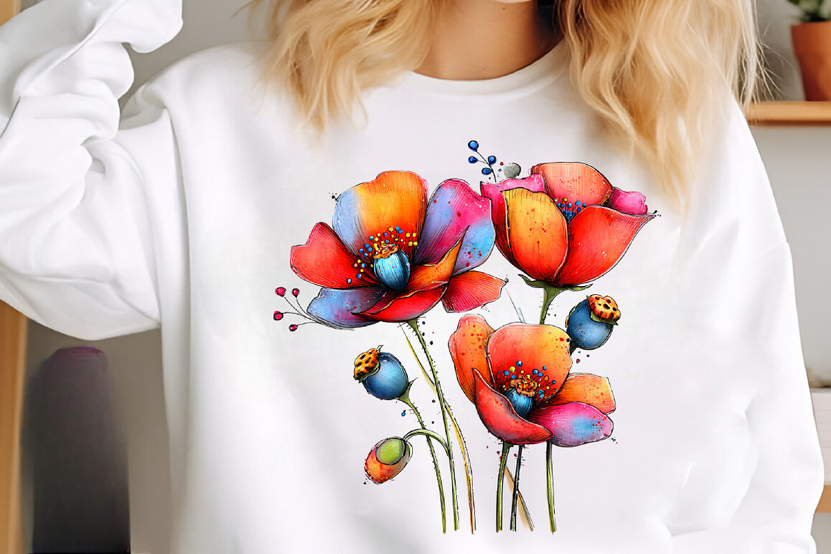 Spring meadow poppies clipart, an Illustration by SinaCreation (Photo 6 of 11)