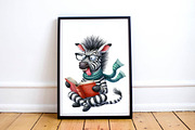 Watercolor Crazy Funny Zebra PNG, a Graphic by CitraGraphics (Thumbnail 4 of 6)
