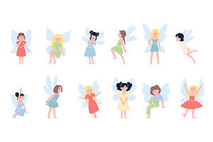 Cartoon Fairies. Magic Fairy Lady