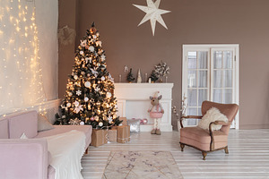Christmas home decor with old