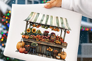 Watercolor Cute Autumn Fall Clipart, a Transportation Illustration by SinaCreation (Thumbnail 6 of 9)
