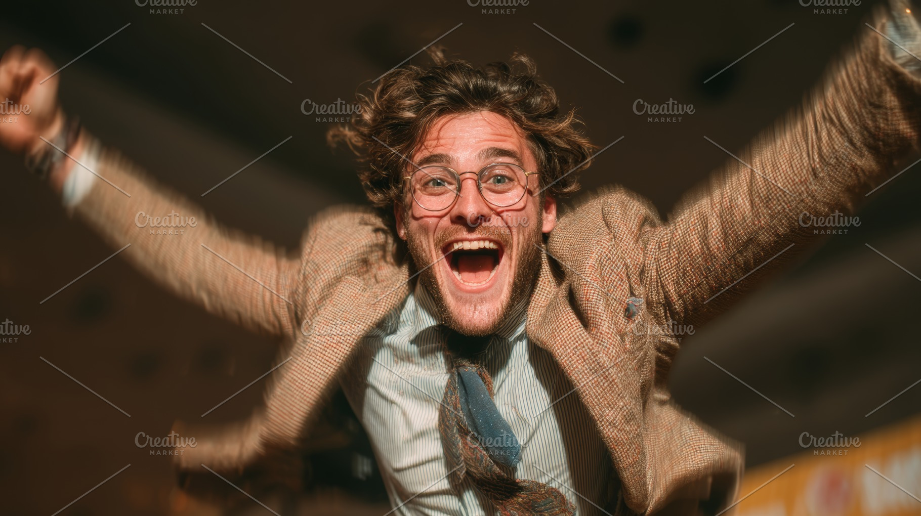 Excited and joyful man celebrating success with enthusiasm and happiness, a Person Photo by AS photostudio