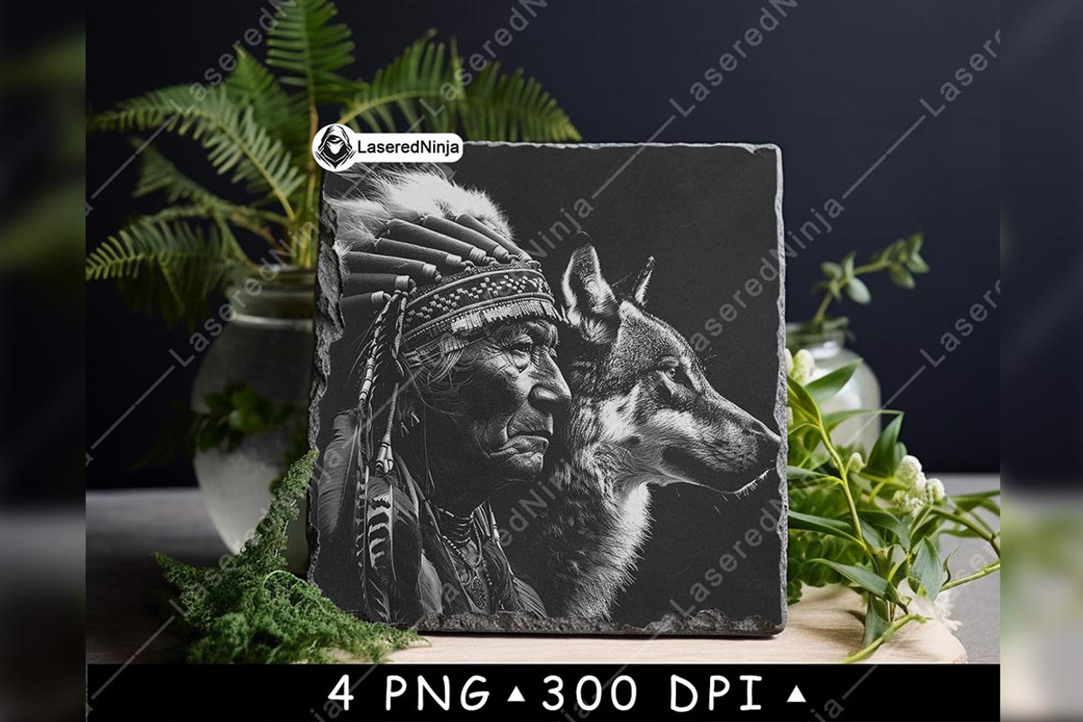 Native Indian Headdress Wolf Dog, a Background Graphic by LaseredNinja (Photo 5 of 7)