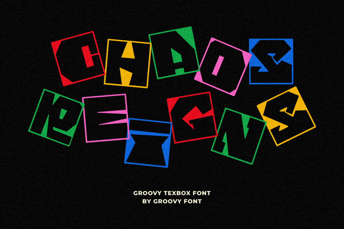 GF Texbox - Blocky Display Font, a Handwritten Font by GroovyFontCo (Photo 5 of 7)