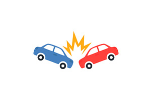 Car accident concept. Crash at road, an Object Illustration by Nadzin