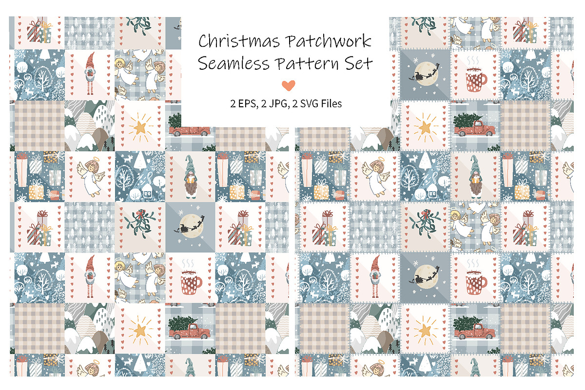 Christmas Patchwork Seamless Pattern, a Pattern Graphic by Toltemara (Photo 1 of 3)