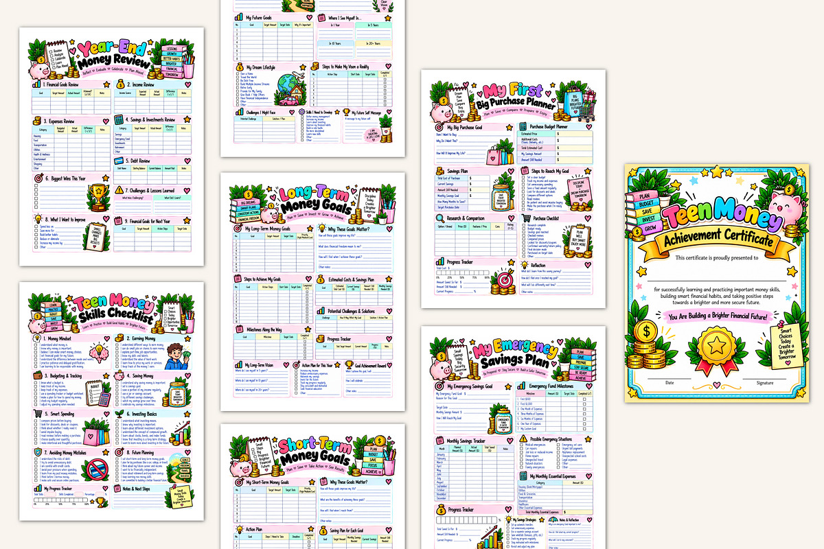 Teen Money Planner, a Stationery Template by Designmela01 (Photo 4 of 5)