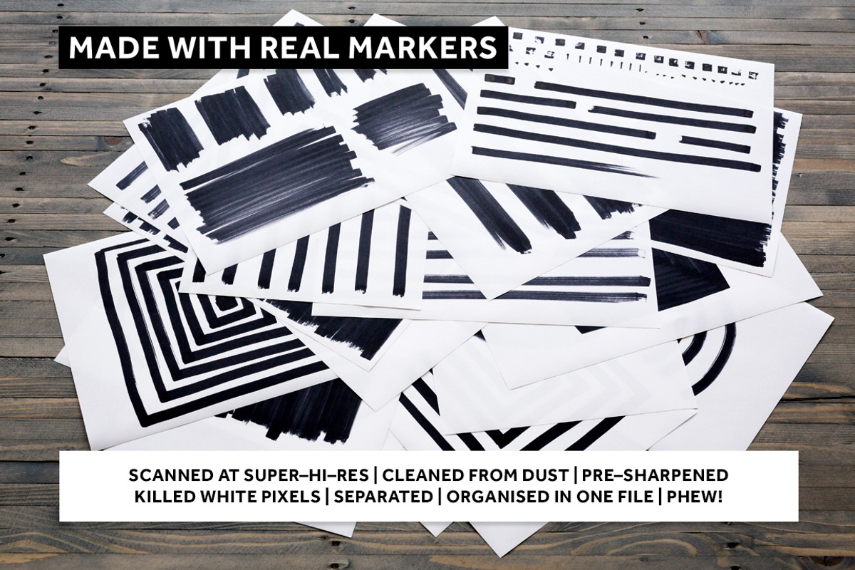 REAL BLACK MARKER TEXTURES, a Texture Graphic by HEJBRUSH.COM (Photo 2 of 4)