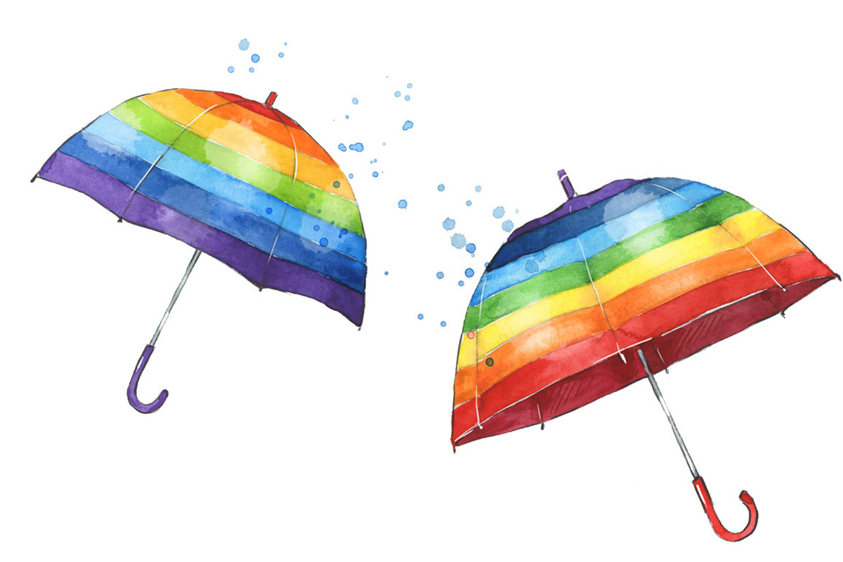 Watercolor Umbrellas illustration, an Illustration by Kamenuka (Photo 5 of 6)